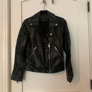 Vegan leather moto jacket